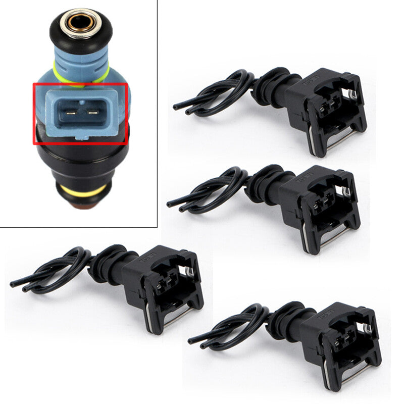 4¡ÁFuel Injector Connector Wiring Plugs Clips Fit EV1 OBD1 Pigtail Cut Splice Kit v