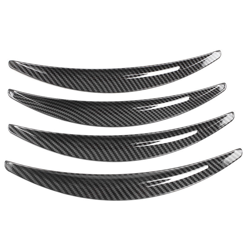 4PCS Carbon Fiber Car Wheel Eyebrow Arch Trim Lips Strip Fender Protector Kit v
