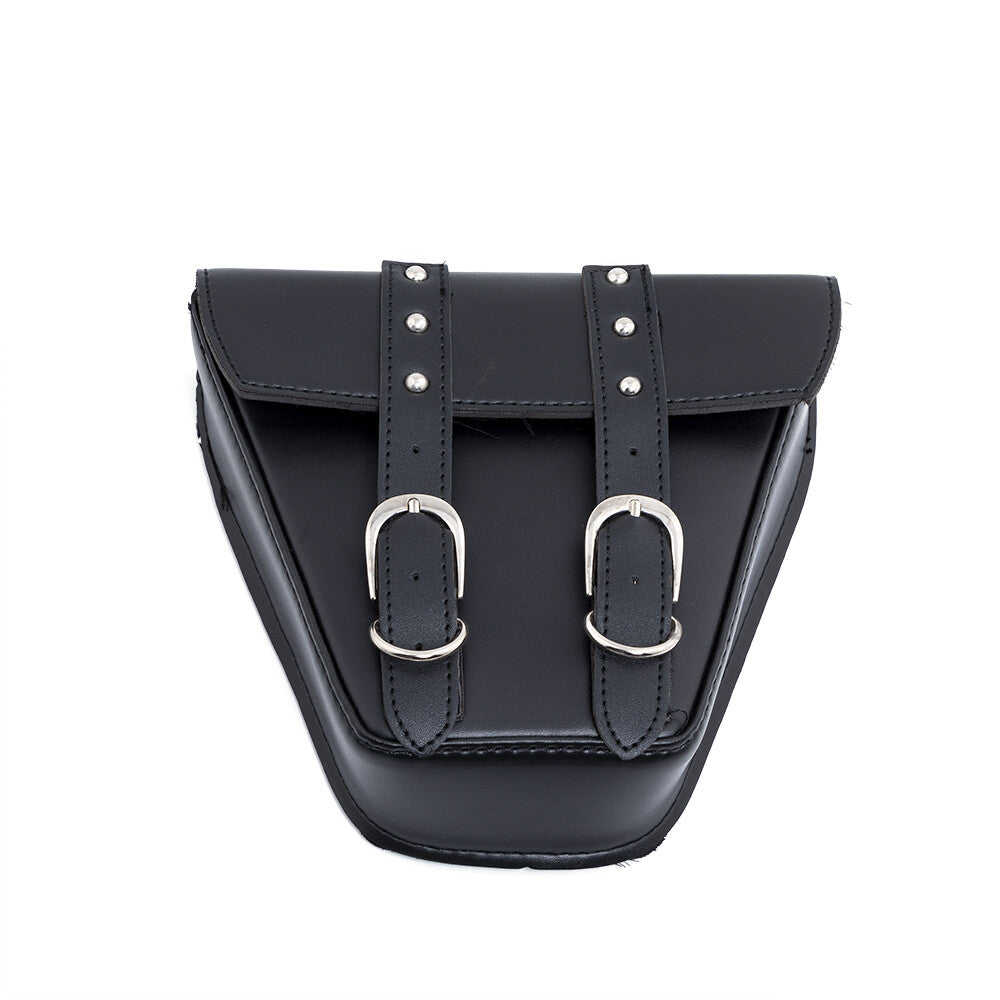 Black PU Leather Saddle Bag Luggage Tool Side Bag for Harley Cafe Racer Custom Q