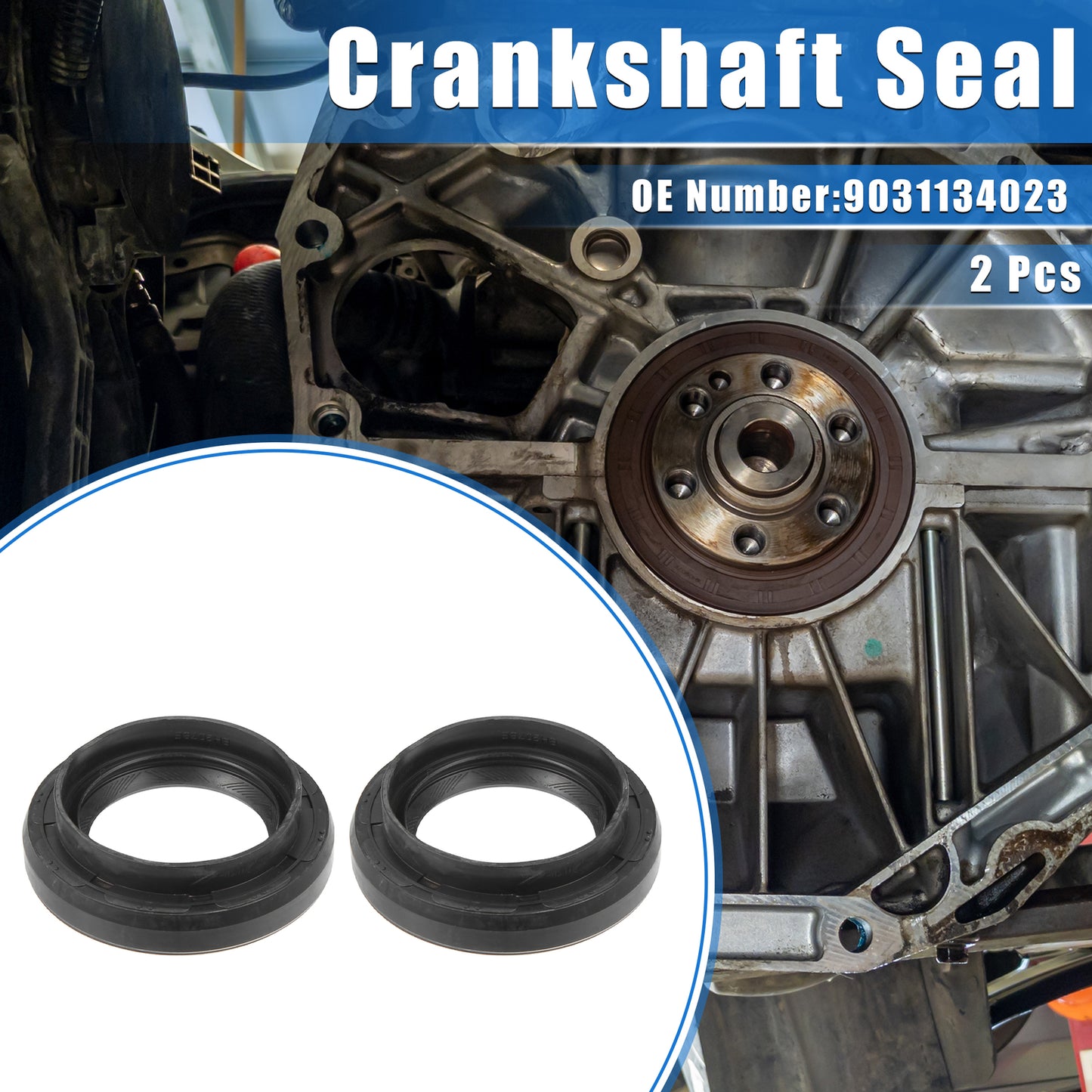 2 Pcs Car Crankshaft Seal Axle Seals No.9031134023 for Toyota for Corolla 95-08