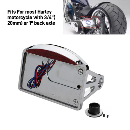 Chrome Side Mount License Plate Bracket Holder Tail Light for Harley Universal
