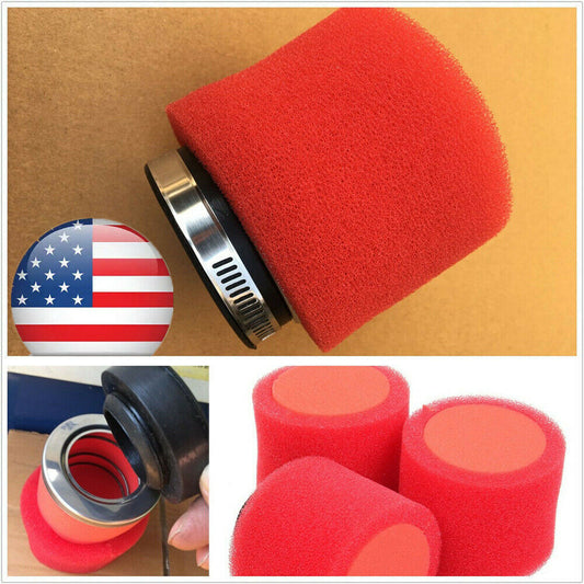 High Performance 58mm Inner Diameter Motorbike Bike Foam Air Filter Straight Red Q