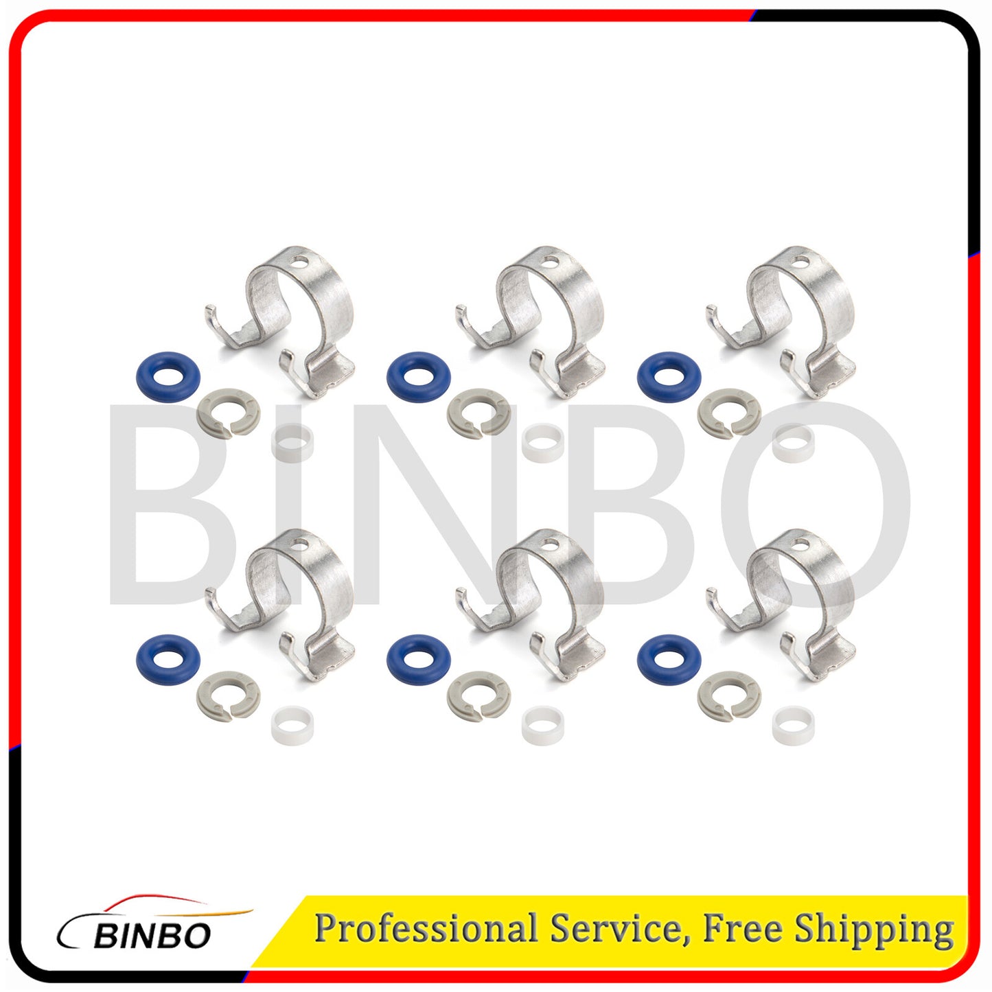 6 Sets Fuel Injector Refit Retainer Seals for Land Rover LR4 for Range Rover Sport Q