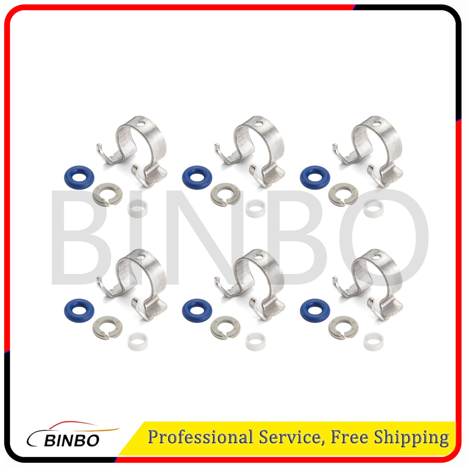 6 Sets Fuel Injector Refit Retainer Seals for Land Rover LR4 for Range Rover Sport Q