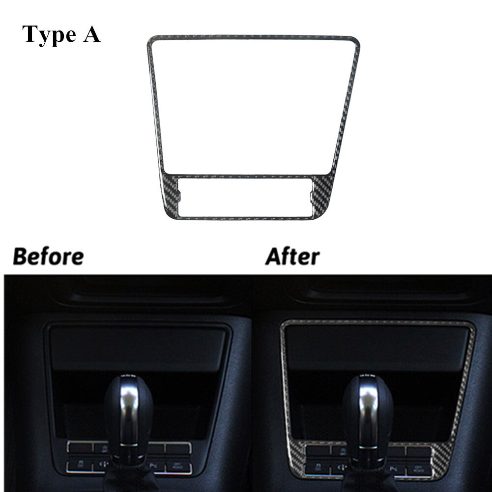 Carbon Fiber Manual Gear Shift Panel Frame Trim Sticker for Audi A4 S4 2005-2008 v
