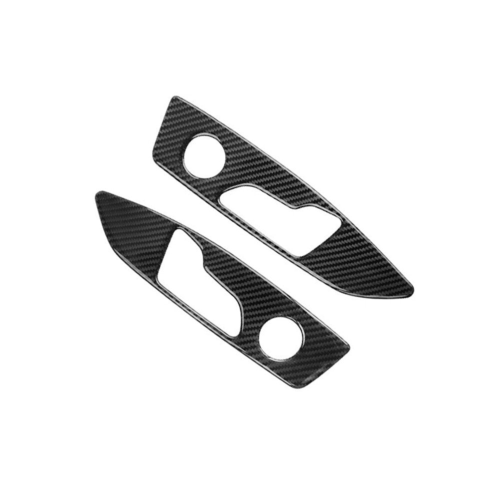 2Pcs for Audi Q5 2018-2021 Carbon Fiber for Seat Position Button Panel Sticker Trim