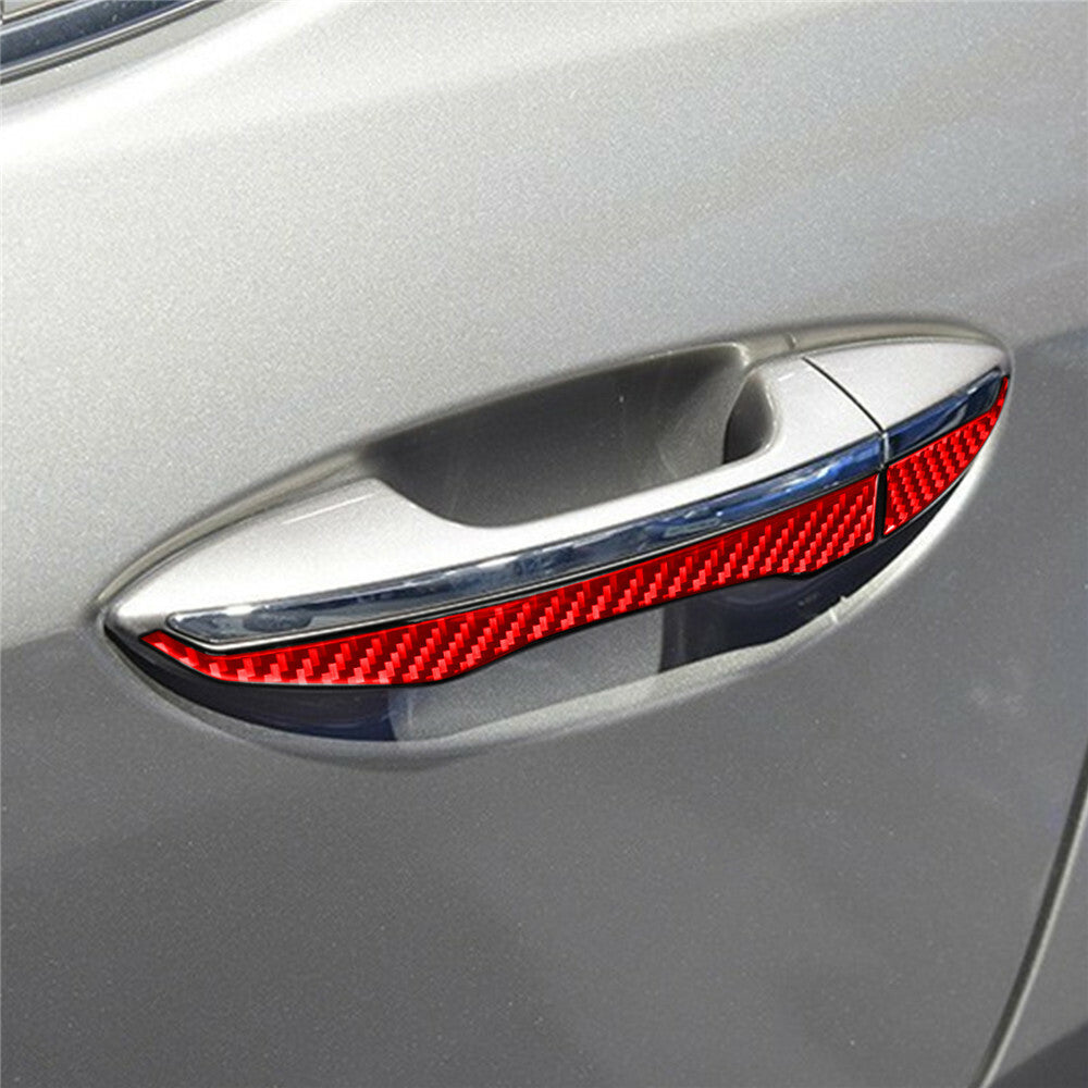 8¡ÁRed Carbon Fiber Side Door Handle Panel Cover Fit For T@yota for Corolla 2014-2018