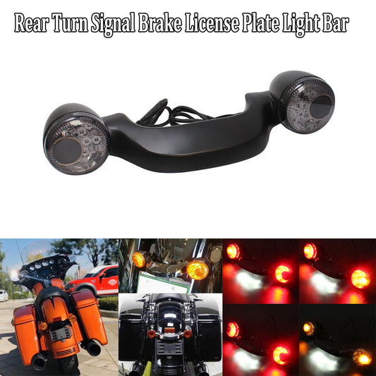 Motorcycle turn signals, brake lights, stop lights, license plate integrated LED taillights