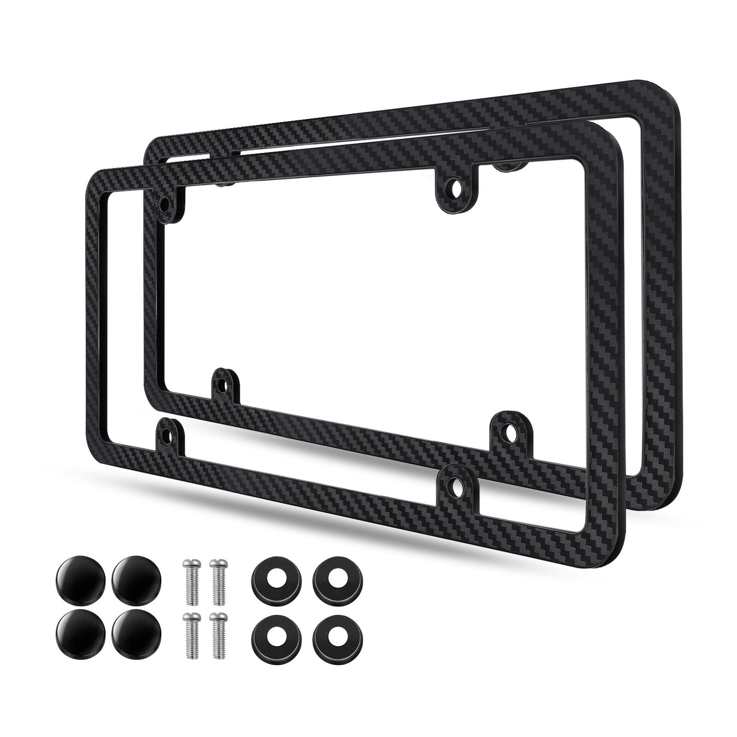 Carbon fiber license plate frame cover for cars (front and rear) - 2-piece set Q