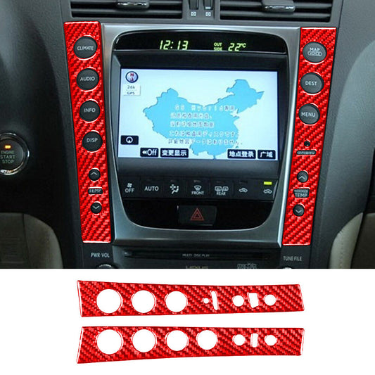 For Luxus GS 2006-2011 Red Carbon Fiber Center Control Switch Button Panel Trim