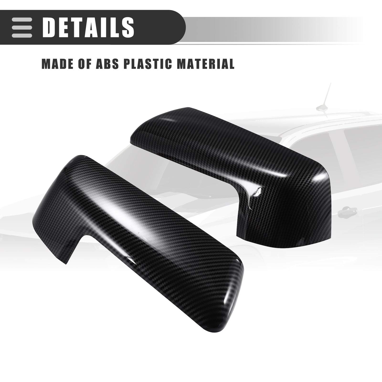 Two upper half-mirror caps for 2019-2023 for Chevrolet Silverado/ for GMC for Sierra 1500
