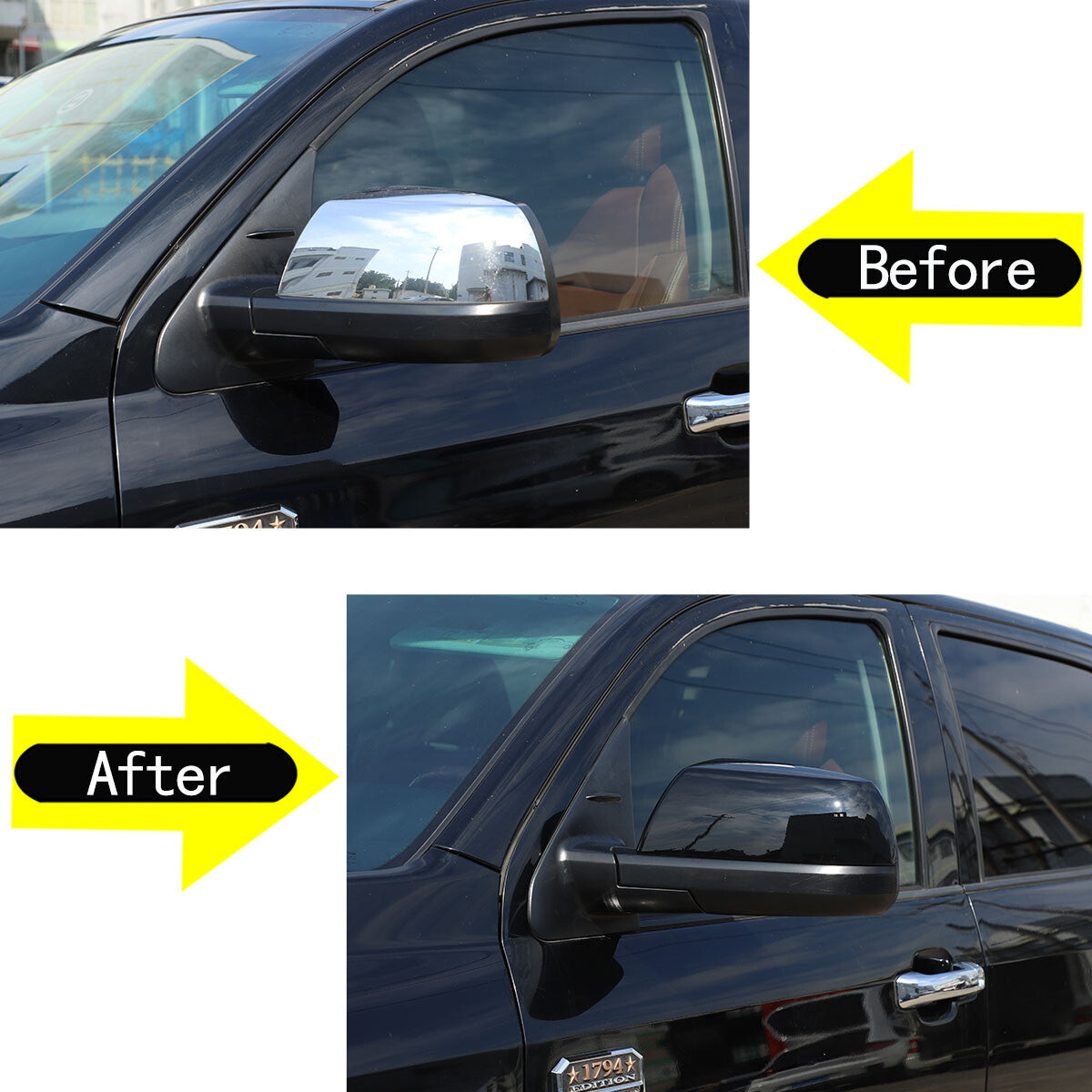 Suitable for 07-21 Tendera Crew Gloss Black Door Handle Covers + Mirror Covers (6 pieces) n