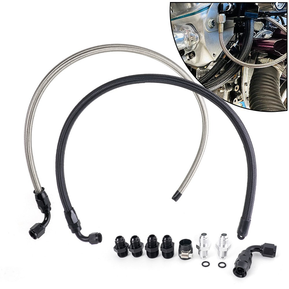 6AN Power Steering Hose Kit for chervy LS Swap Pressure Return Line Universal Q