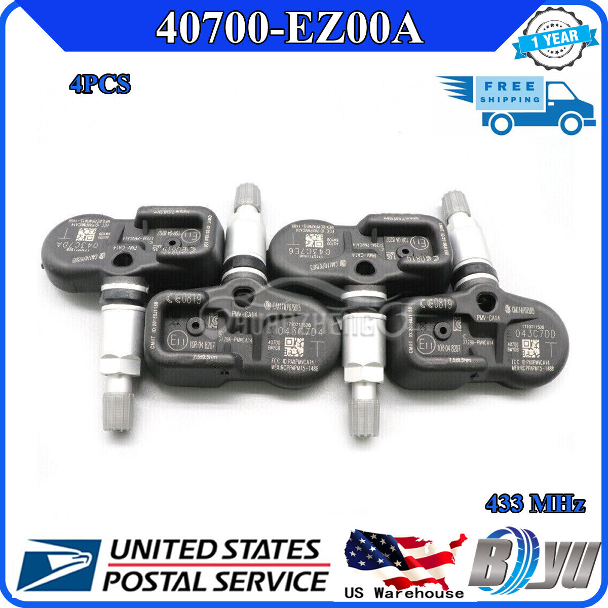 40700-EZ00A is a new tire pressure sensor (PMV-CA14) for Nissan TITAN 5.6L TPMS.