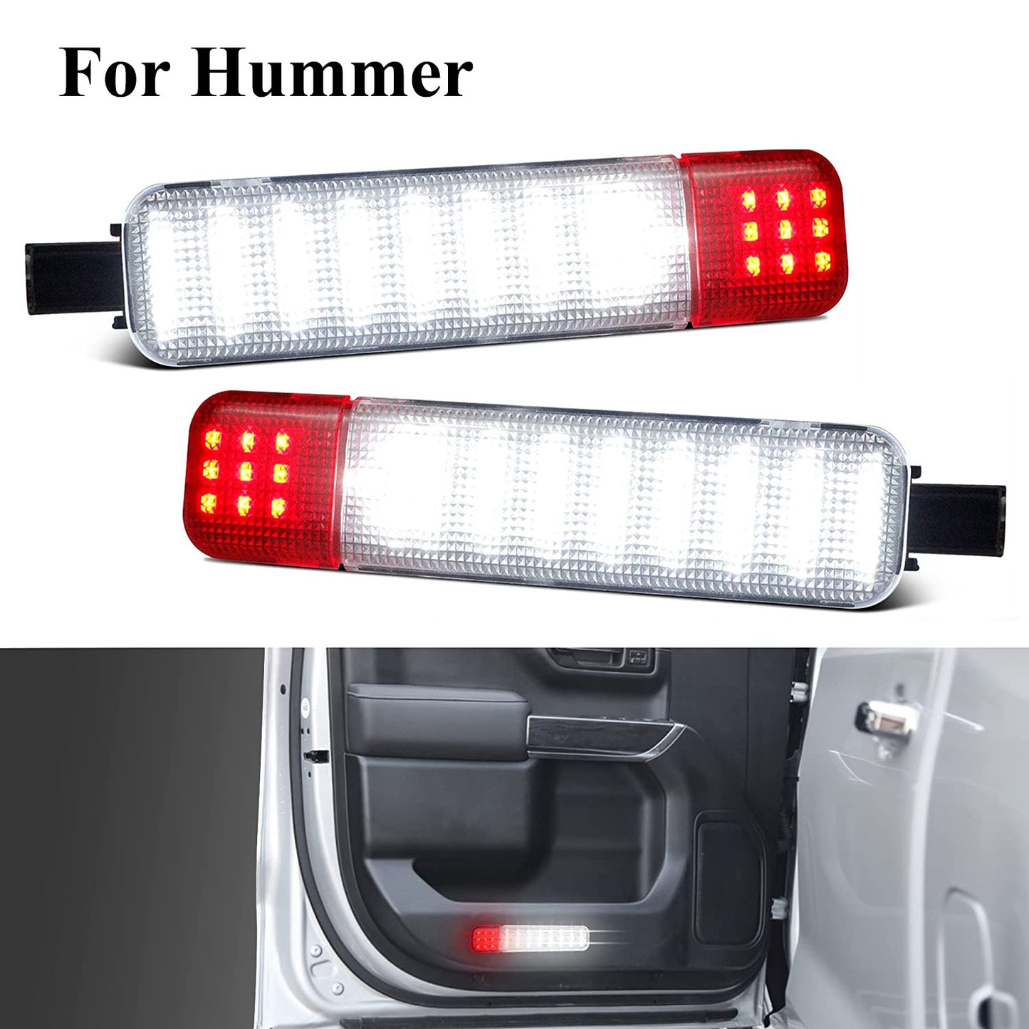 2pcs for GMC for Chevy Accessories LED Red Door Panel Light Reflector Courtesy Lamp