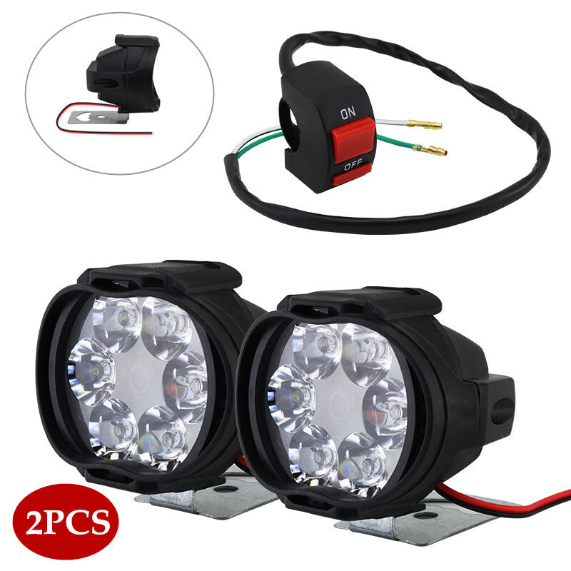 Car 12V LED Spot Light Headlight Fog Driving Lamp Motorcycles Offroad ATV Switch v