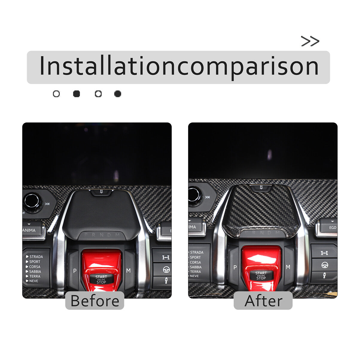 carbon fiber P-block switch cover trim suitable for Lamborghini Urus 2018 - 2021 - n