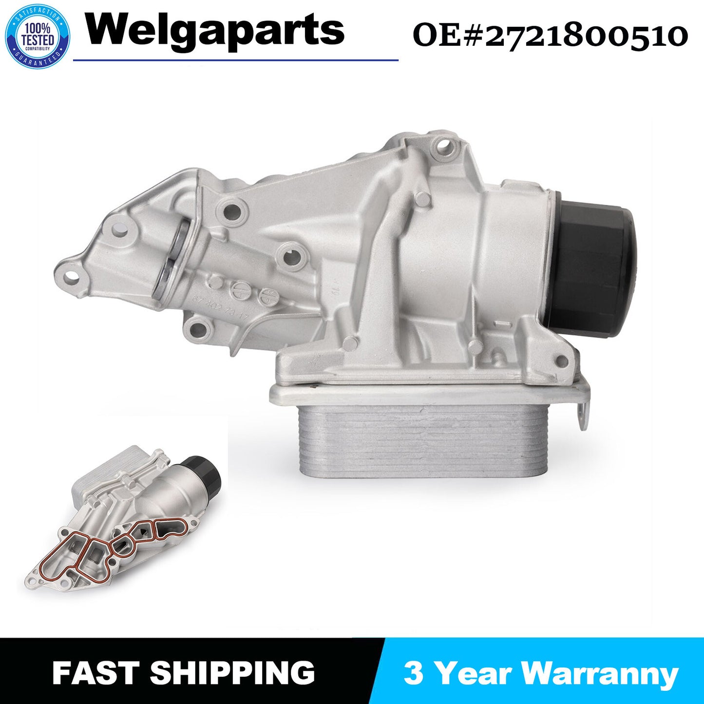 1PC New Oil Filter Housing With Cooler for Mercedes-Benz C E G ML 2721800510