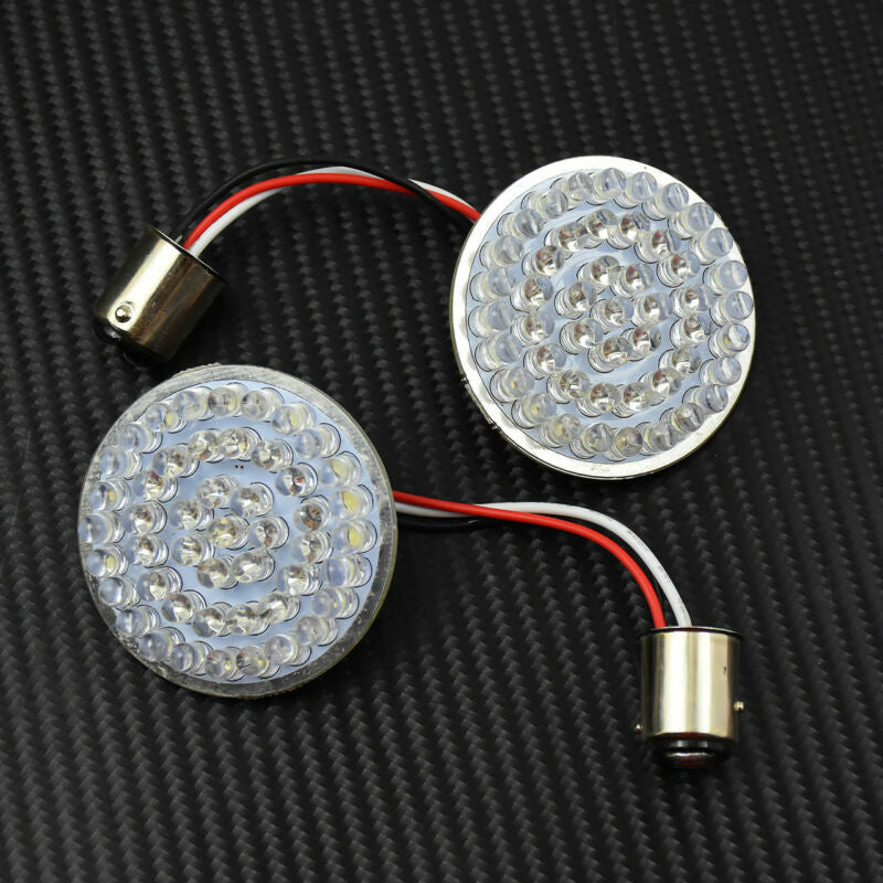 2'' Bullet Turn Signal White/Red LED Light w/ Somke Lens Cover Fit for Harley Q