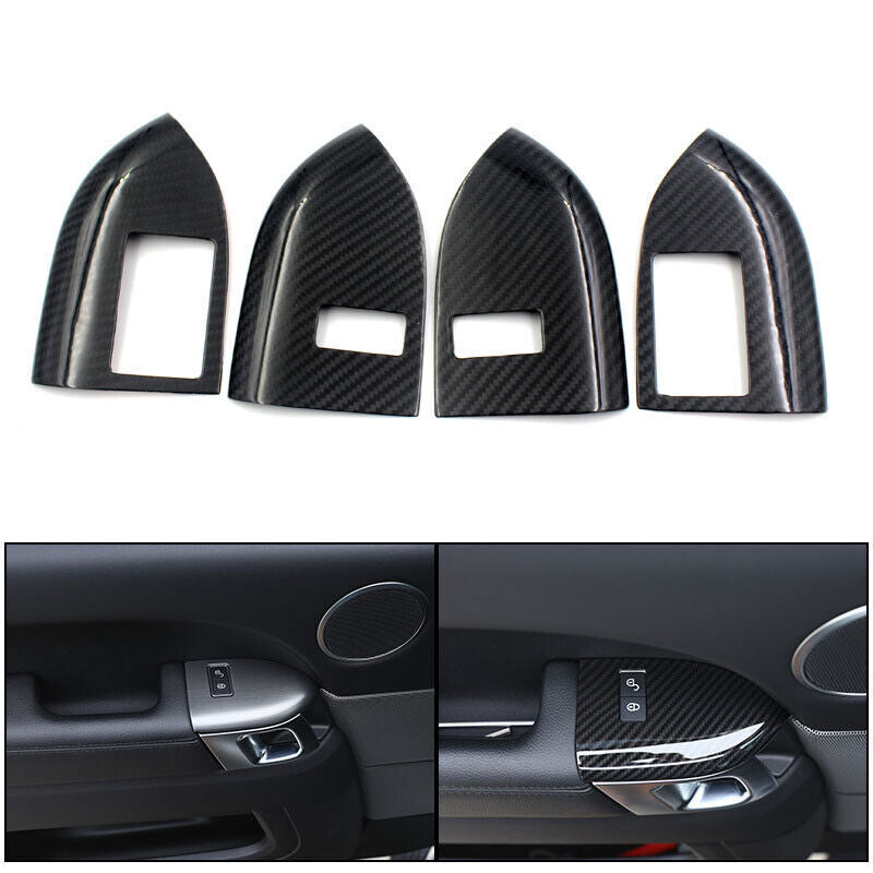 Real Carbon fiber Door Lock Button Panel Cover Trim for Range Rover Sport 14-17 n