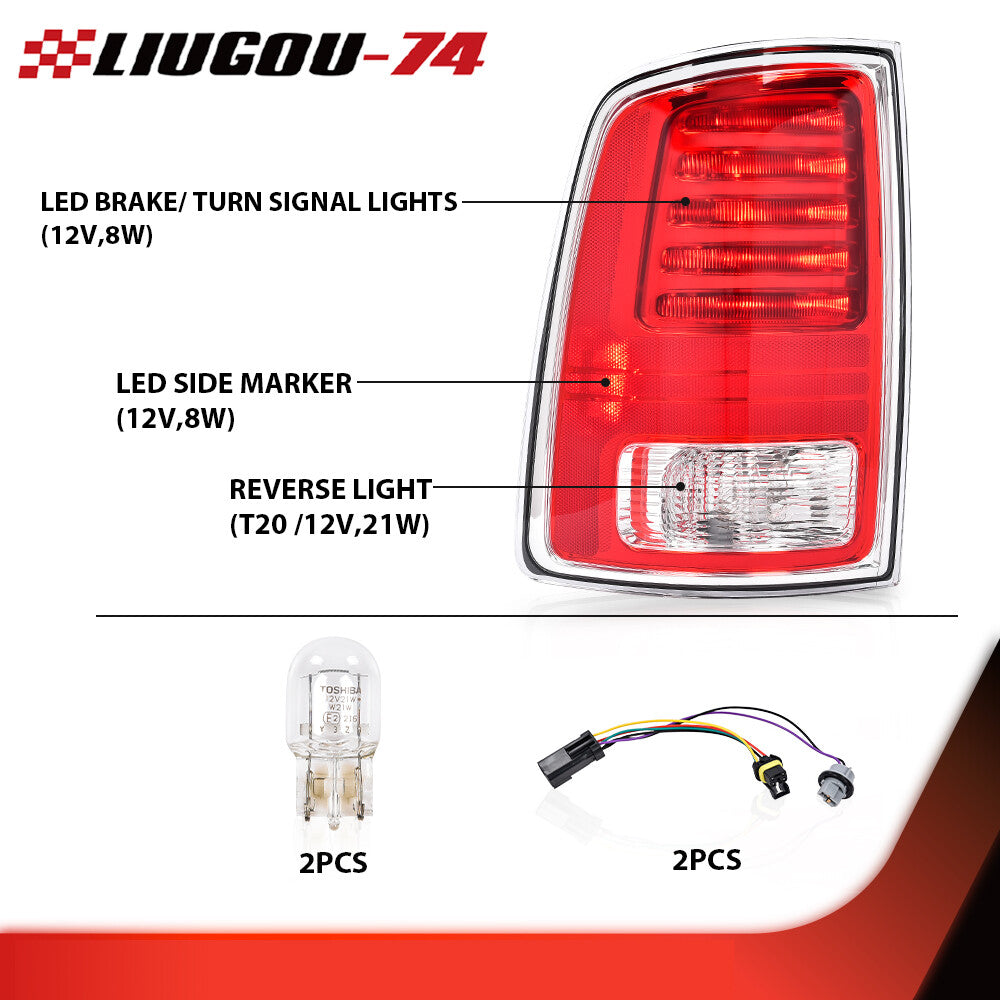 Fits 13 - 18 for Ram 1500 2500 3500 Rear LED Tail Light Kit Driver Passenger - v