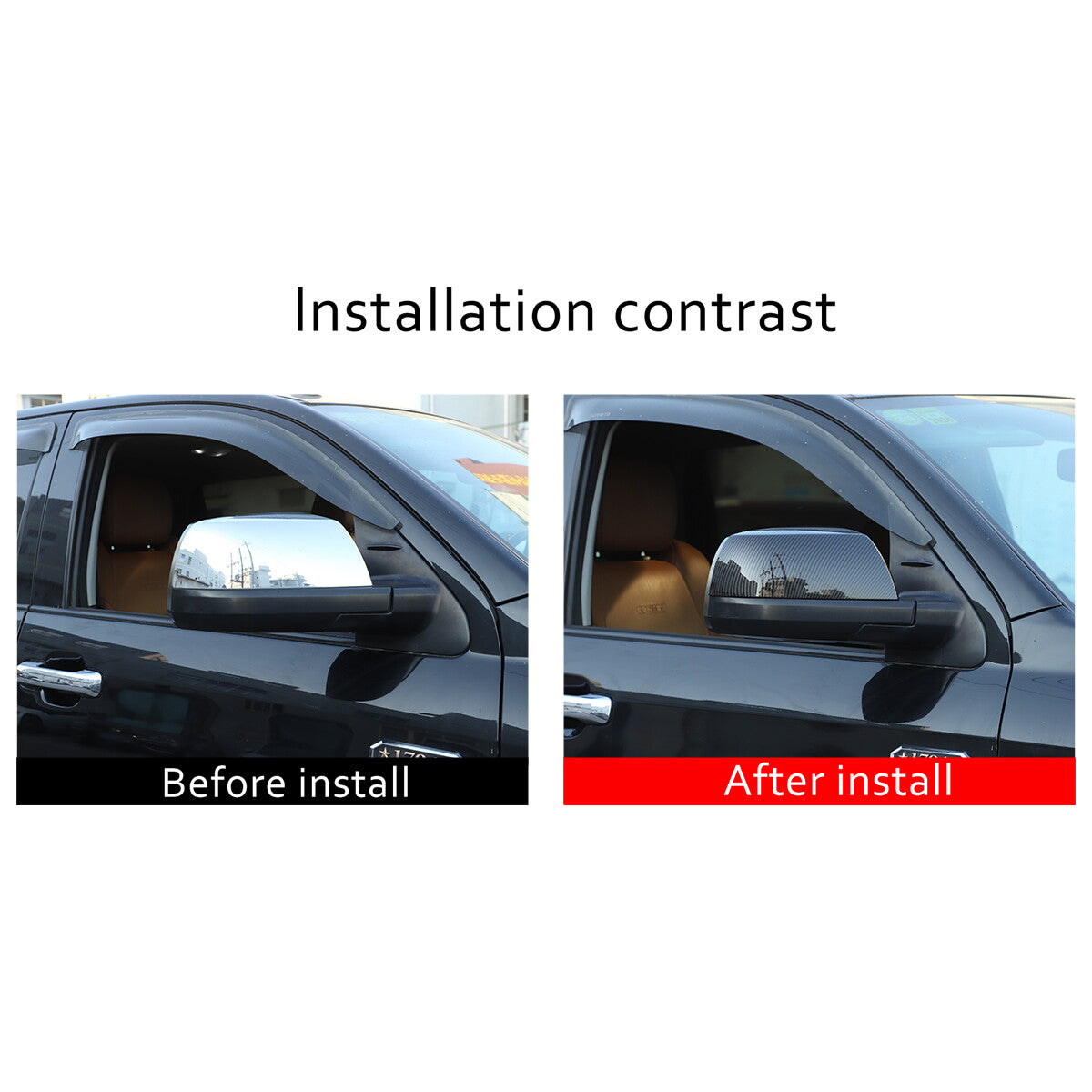 Carbon fiber side mirror cap trim for ABS, suitable for Tundra Sequoia 07-20- n