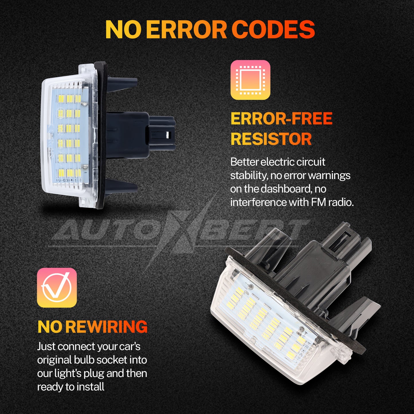 2x LED License Number Plate Light for Toyota for Camry 2012 2013 2014 2015 2016 2017