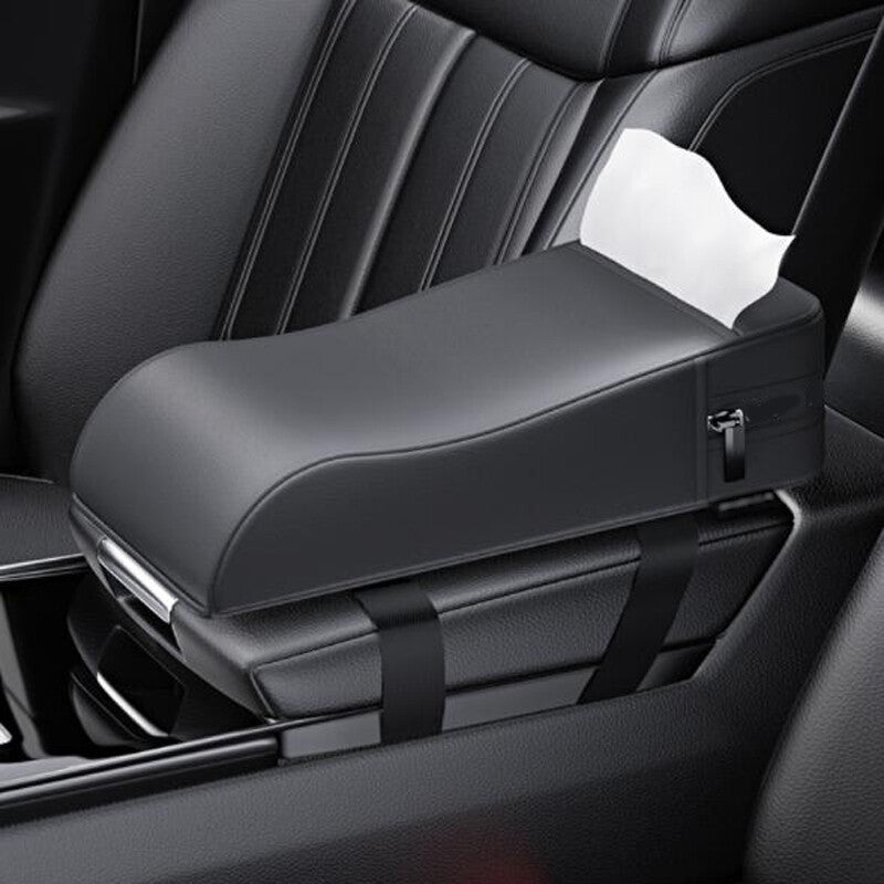 1-Pack Car Armrest Mat Protective Cover, Car Center Console Box Cushion, Polyurethane Synthetic Leather Universal n