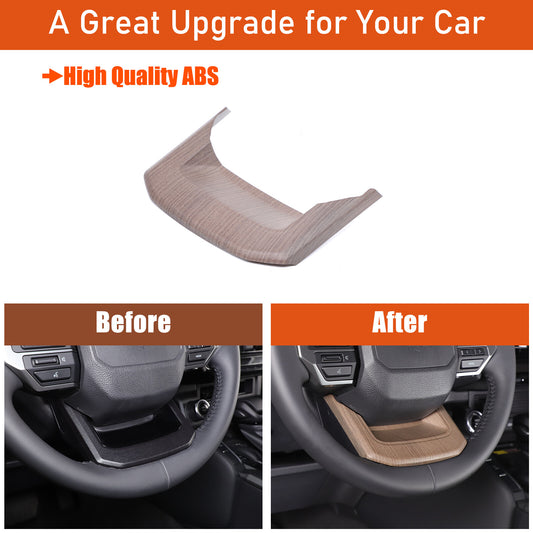 The pear wood steering wheel with a U-shaped trim at the bottom is suitable for the for Land Cruiser Prado LC250 2024+. n