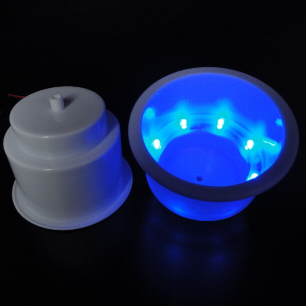 2¡ÁPlastic Cup Drink Holder W/8 LED Blue Light Marine Boat Car Truck Camper Parts v