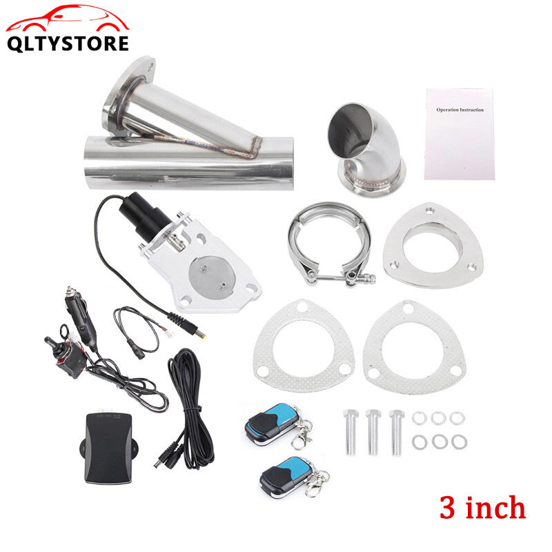3'' Stainless Exhaust Valve Downpipe Dump Valve Manual Control and Remote Switch Q