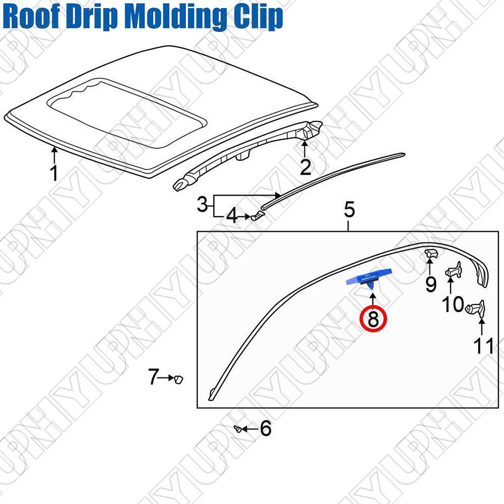 10Pcs Drip Moulding Clips for Honda for Civic 1996-2005 91528S01A01, 91528-S01-A01