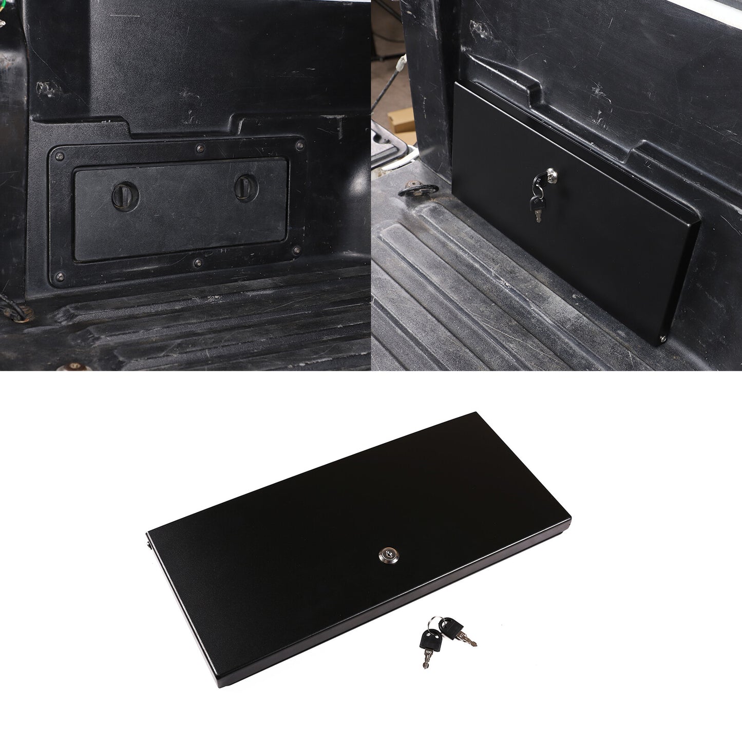 Fit 2005 - 2022 Tacoma Rear Bed Right Safety Storage Lock Box Steel Protective Cover - n