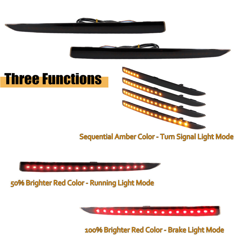 For 2013 - 2020 for Lincoln MKZ Smoked Bright Red LED Rear Brake Light Kit - v