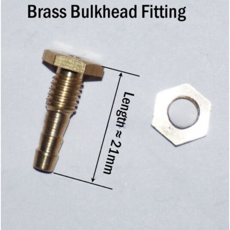 Brass Bulkhead 1/8 inch 4mm Fitting Hose Barb Pipe Tube Fuel Tank Drain Flow Q