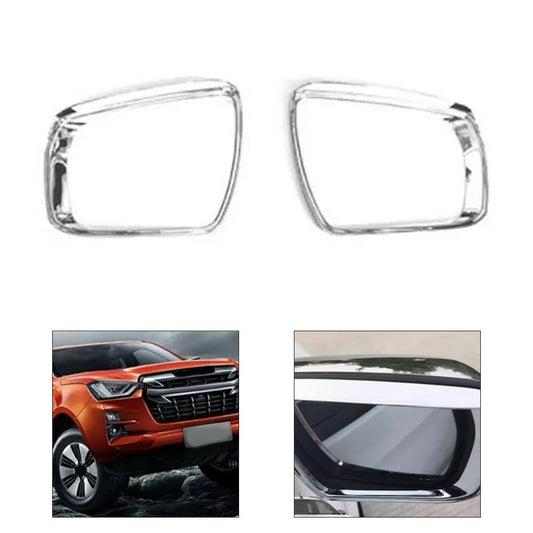 Chrome Rearview Mirror Rain Eyebrow Cover Trim for Isuzu D-Max Dmax 2021-2024 v