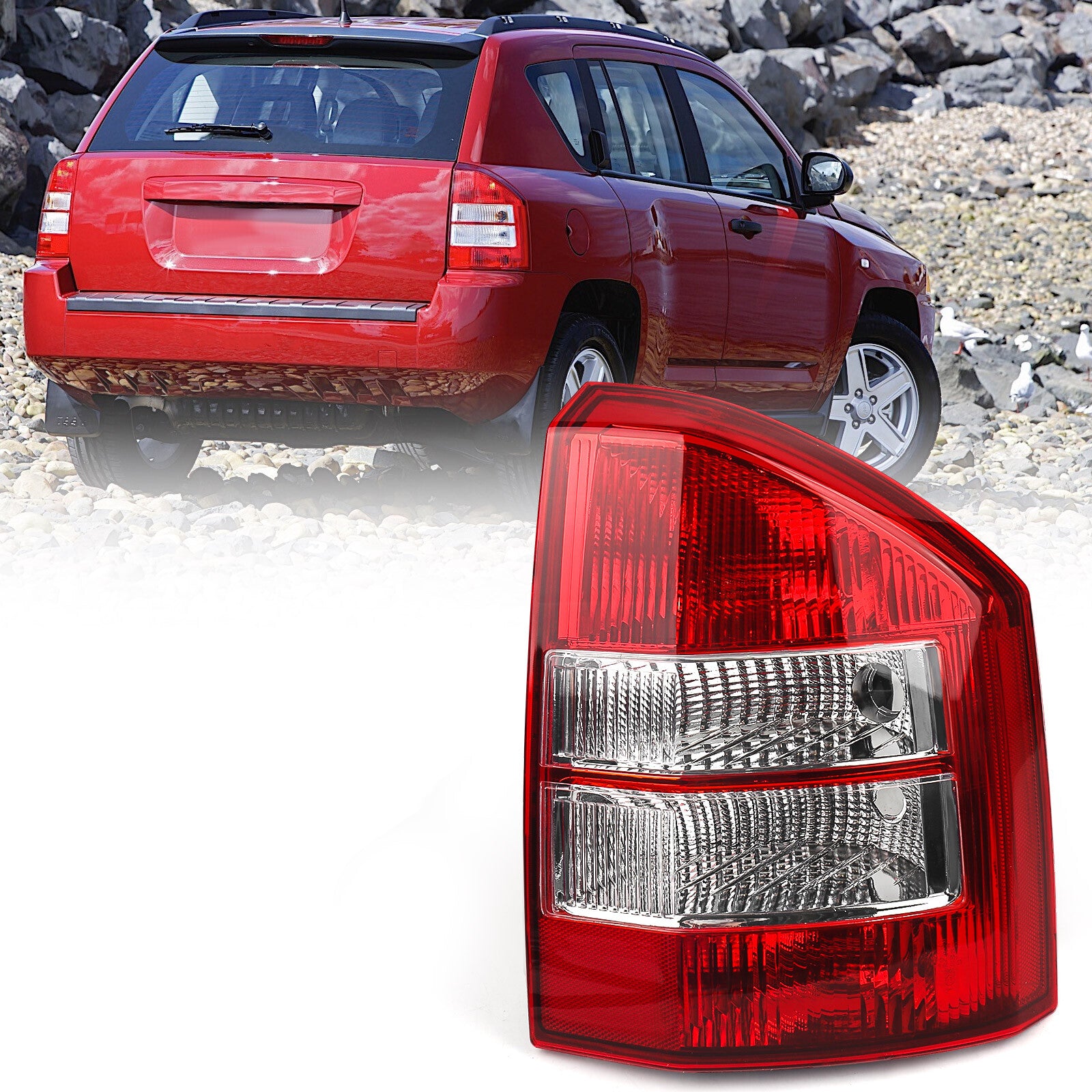Applicable to 2007-2010 for Jeep compass breaking red taillights, passenger right hand.