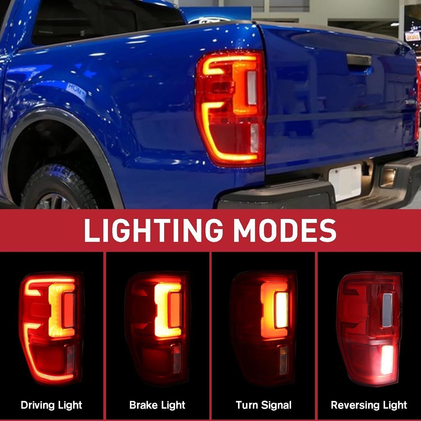 Right LED Tail Light Brake Lamp for Ford Ranger 2019-2023 W/Blind Spot
