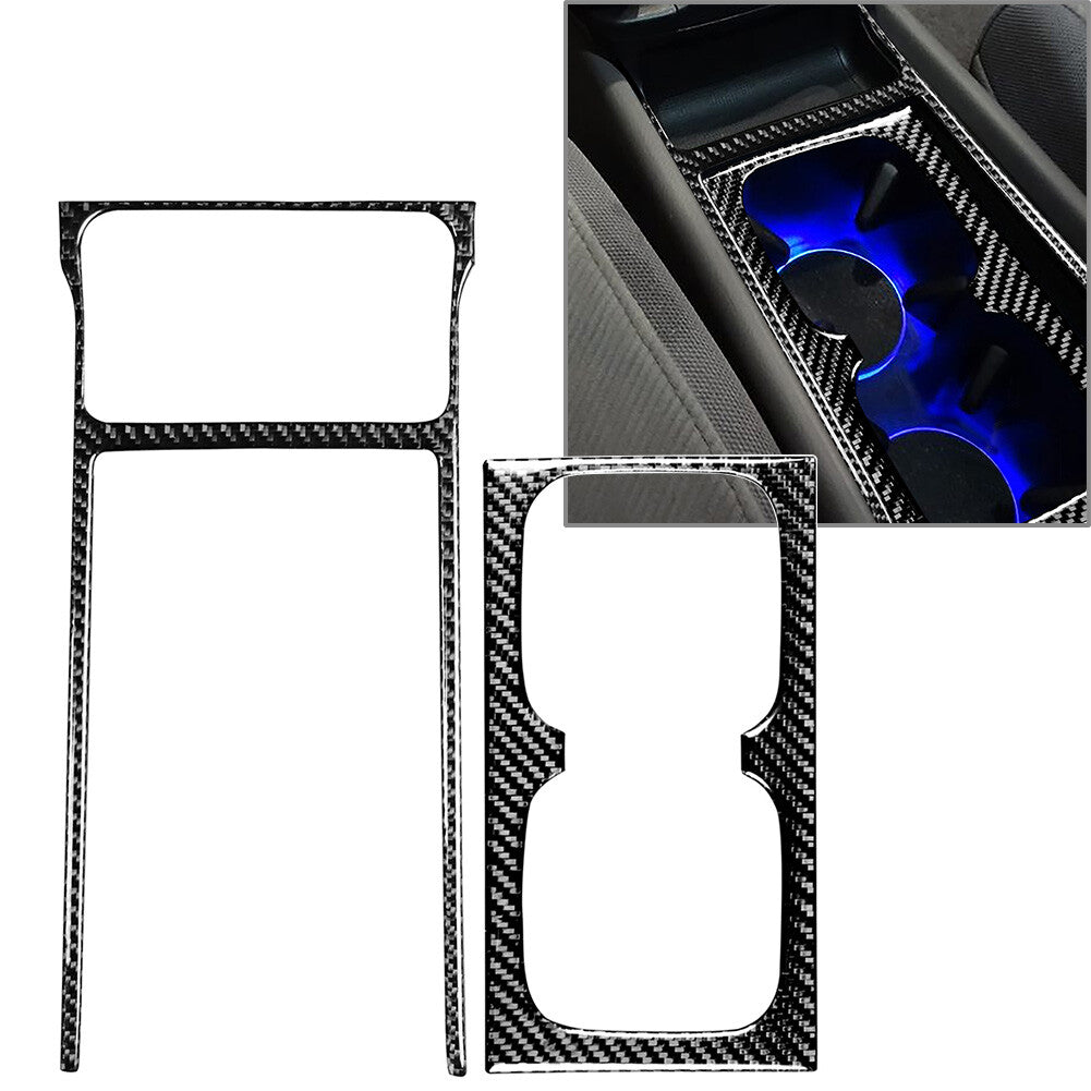Carbon Fiber Water Cup Holder Panel Cover Trim for Honda for Civic 8th Gen 2006-2011
