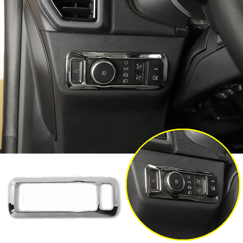 For 2021-2023 Bronco Sport ABS Chrome Car Headlight Switch Panel Cover Trim v