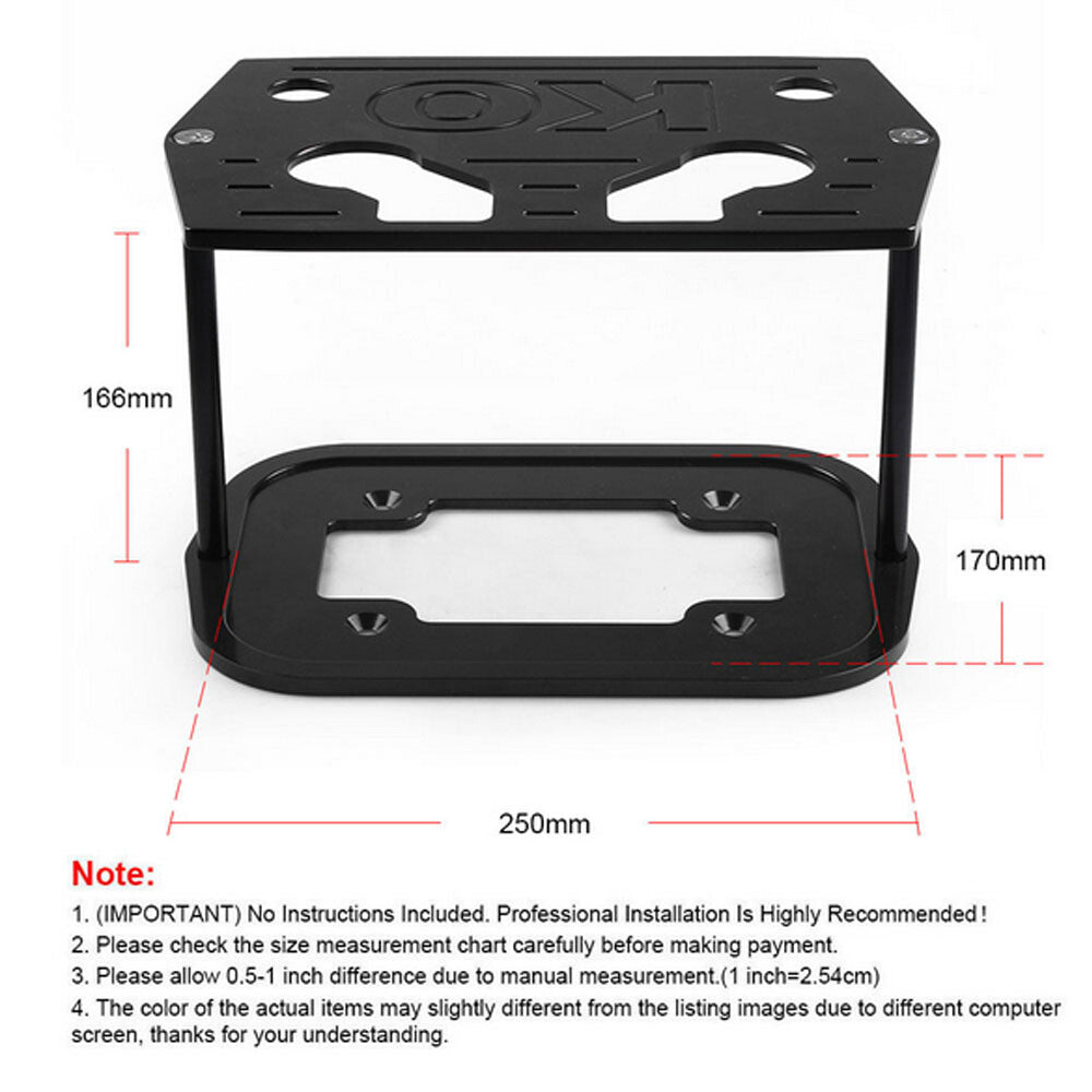 Billet Black Aluminum Ball Milled Battery Hold Down Tray Bracket Optima 34/78 Q