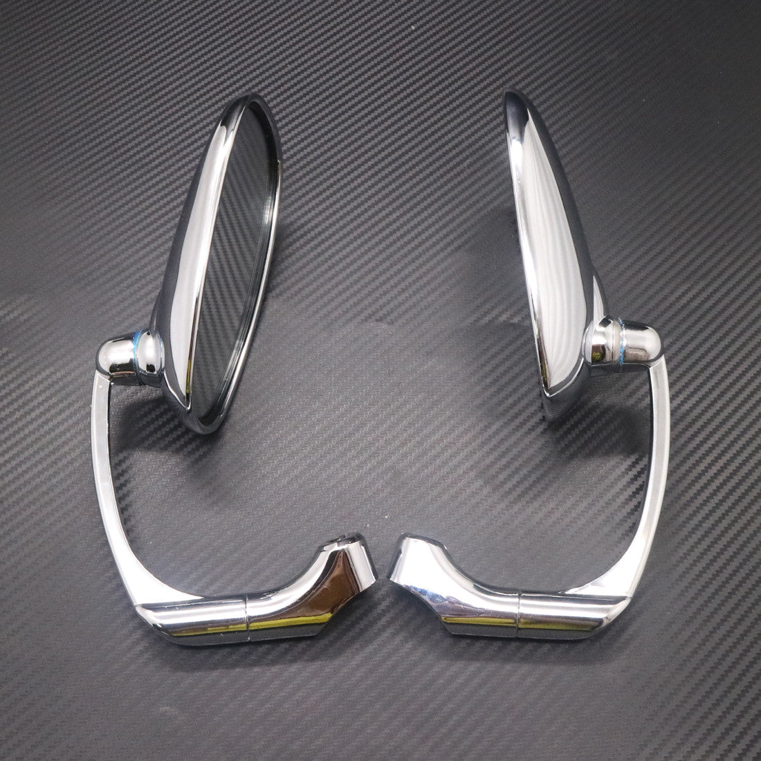 Motorcycle Chrome Retro Oval Rearview Side Mirror For GN/ CG Cafe Racer Custom Q