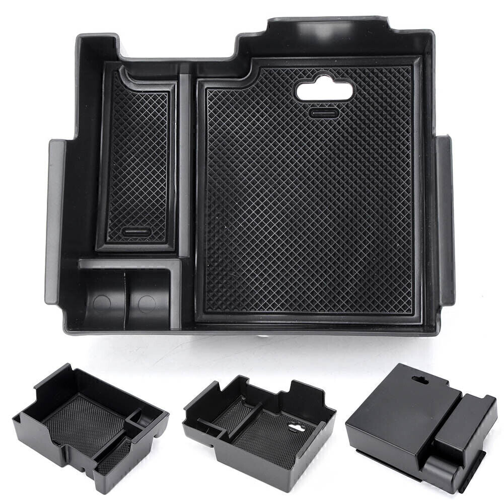 Fit  for ford  Explorer 2011-2017 Console Armrest Storage Bin Box Tray Container Black Q