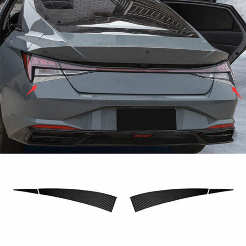 for Hyundai for Elantra 2021-2023 Carbon Fiber Rear Lamp Tail Light Cover Trim Decor