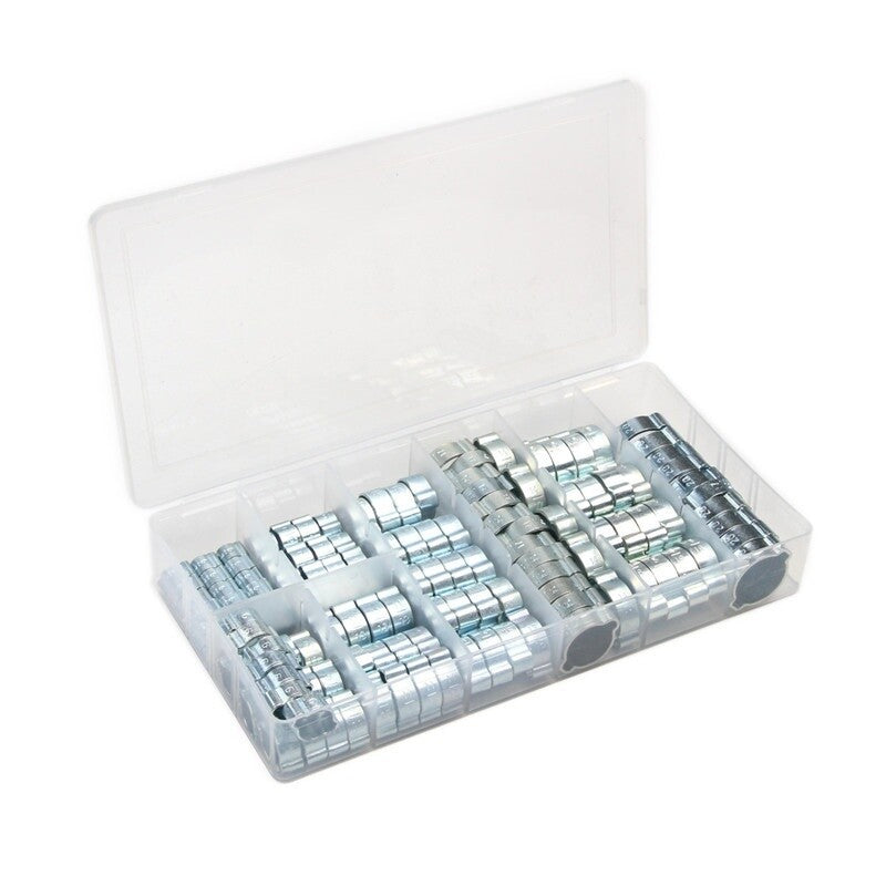 230Pcs 5-20mm Hose Clamp Double Ears Clamp Worm Drive Fuel +1PC Plier