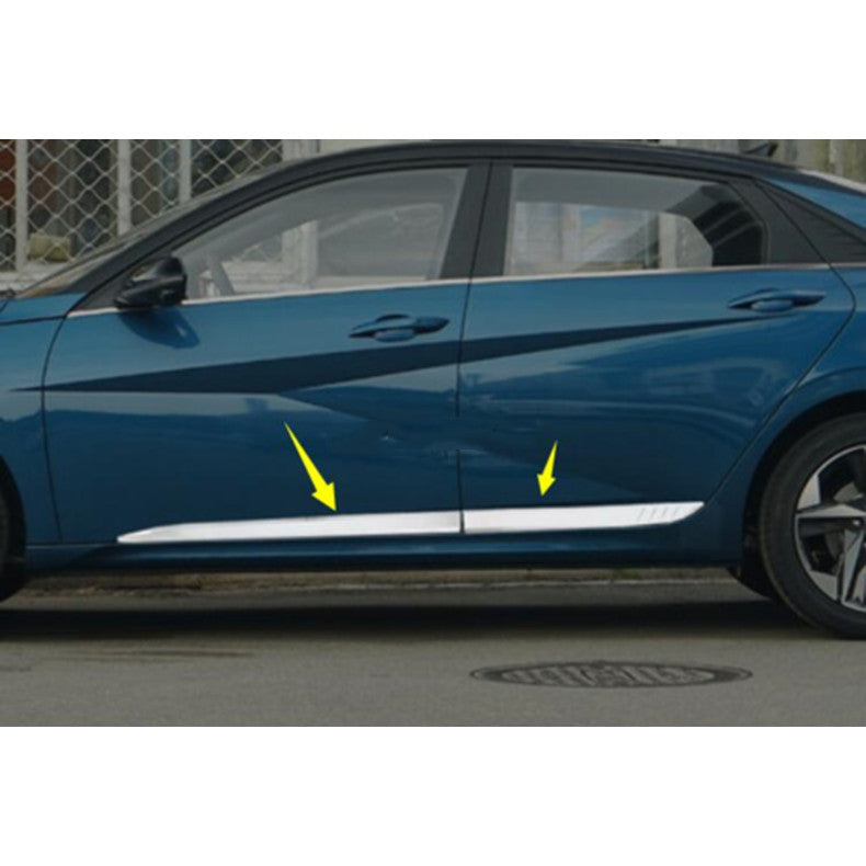 for Hyundai for Elantra 2021-2023 Chrome ABS Side Door Body Guard Molding Cover Trim
