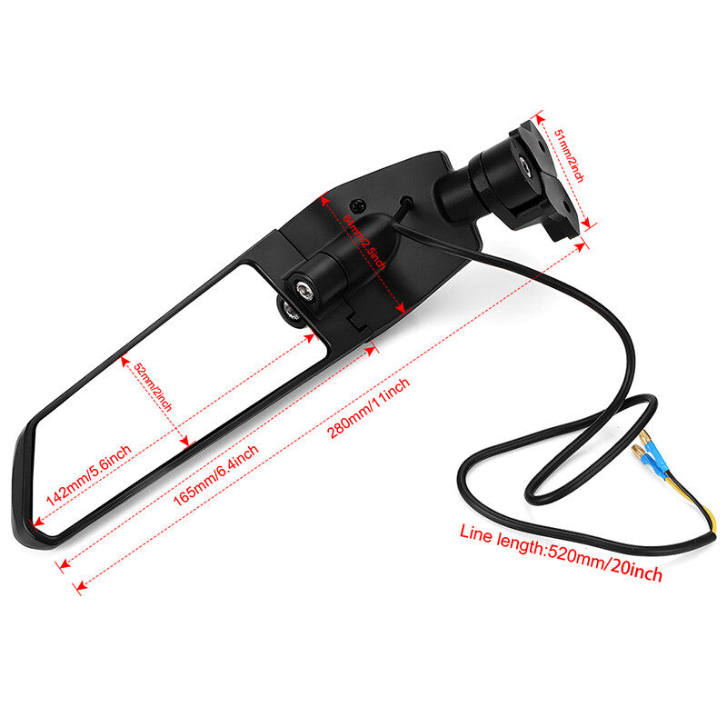 Motorcycle LED Turn Signal Rear View Mirror for Kawasaki 300 400 650 ZX6R