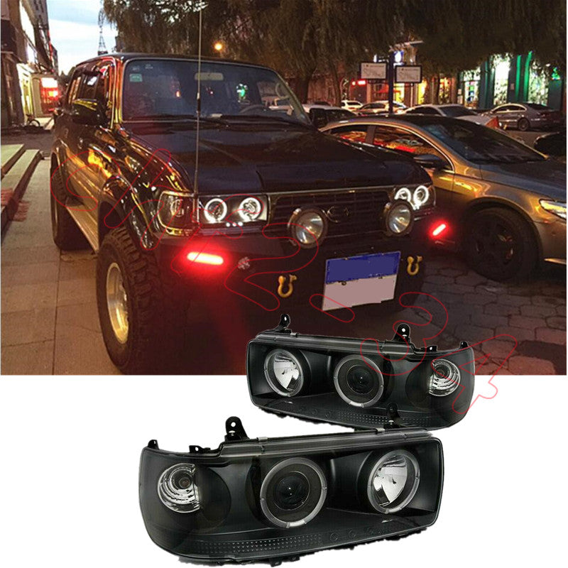 Front Lamp Headlights Assembly for Toyota for Land Cruiser Fj 80 1990-1997 Black LHD