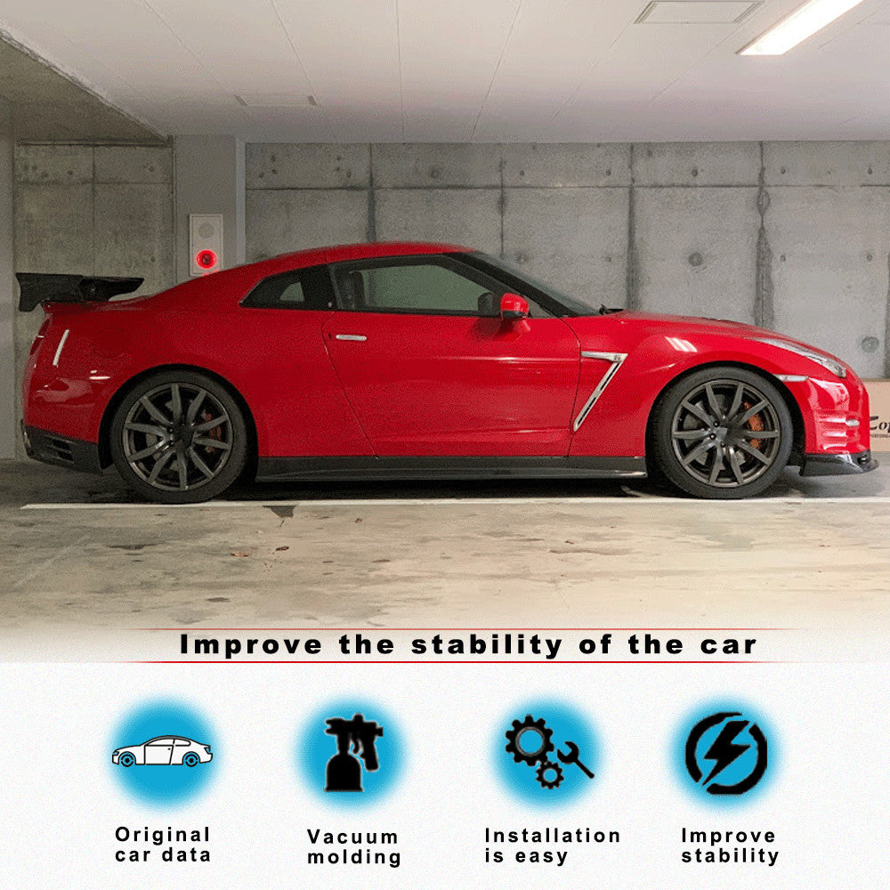 Fit for Nissan R35 GT-R GTR Coupe 2009-15 REAL Carbon Side Skirts Extension Lip