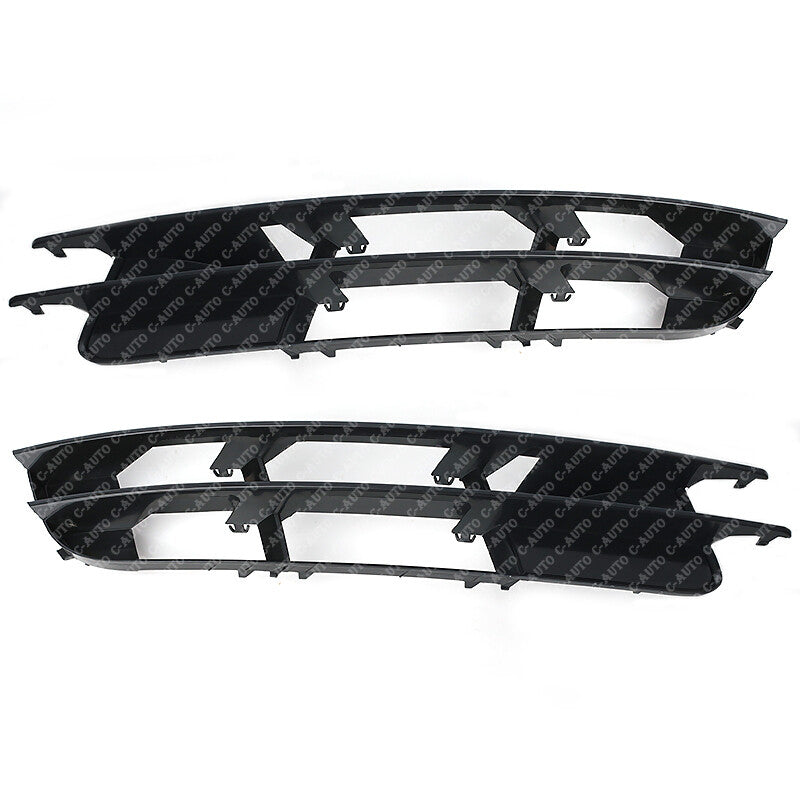 Pair Front Bumper Cover Grille Fog Light Plastic Black for Audi Q7 2007-2009